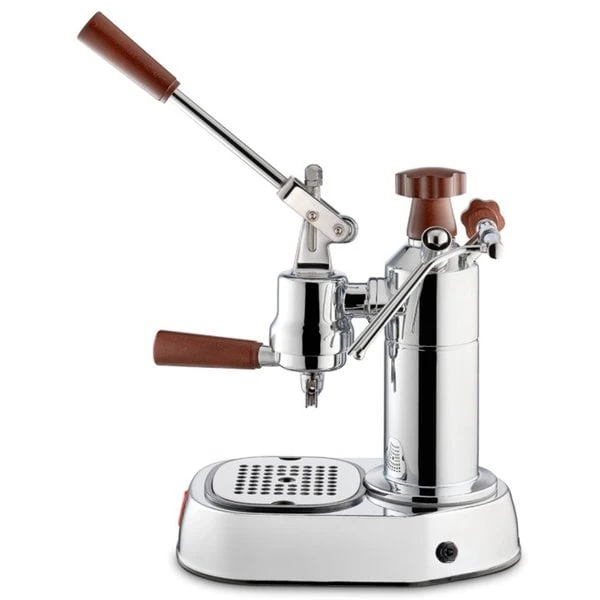La Pavoni Europiccola Lusso Espressomaskin 0,8 Liter Rostfritt Stål Med Trähandtag LPLELH01EU - Bild 3